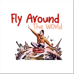 Flying Around The World Posters and Art